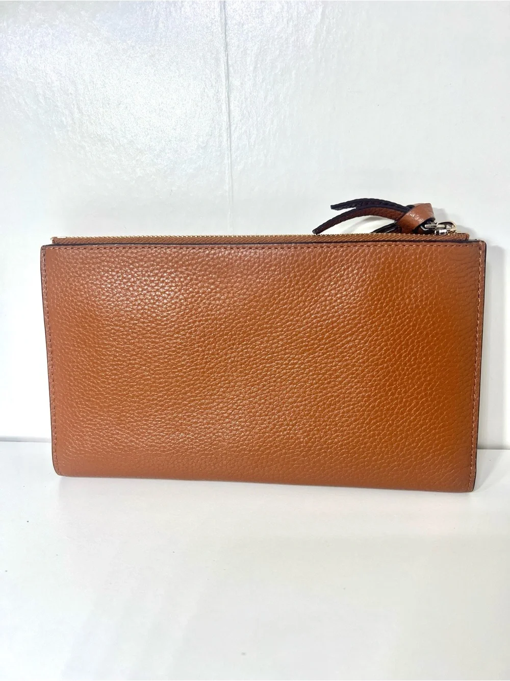 Kate Spade New York Tan Leather Double Zipper Wallet